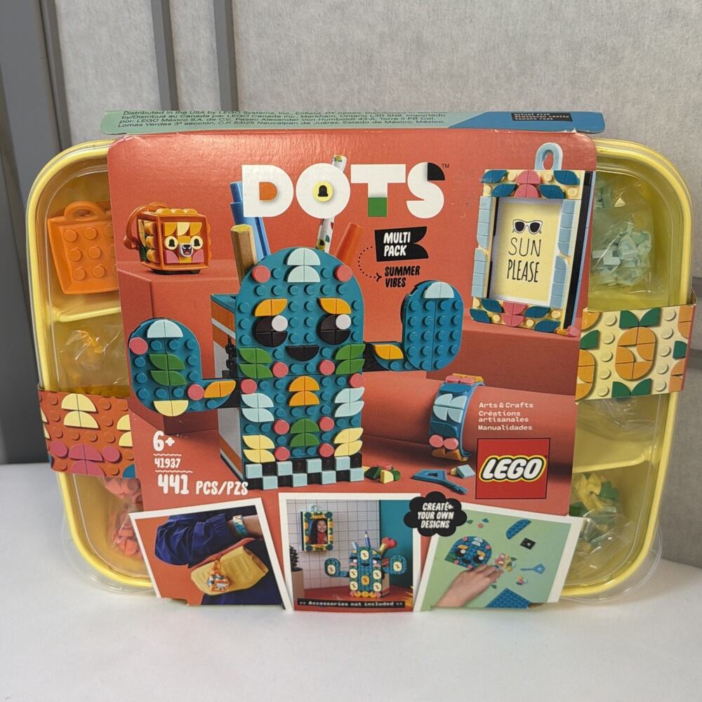 New! Lego Dots 41937 Multi Pack Summer Vibe New Retired Cactus Pencil Holder